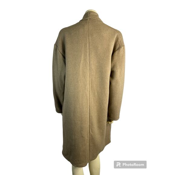 NWT Lauren Ralph Lauren truffle color draped waterfall open front coat size med - Picture 9 of 16